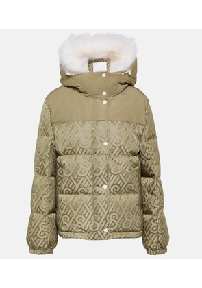 Yves Salomon Logo shearling-trimmed down jacket