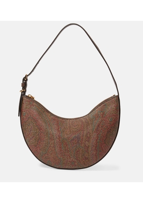 Etro Small leather-trimmed shoulder bag