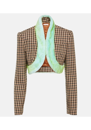 Area Cropped wool and cotton jacket