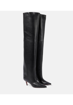 Amina Muaddi Fiona 60 leather over-the-knee boots
