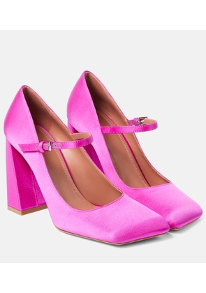 Amina Muaddi Charlotte 95 satin Mary Jane pumps