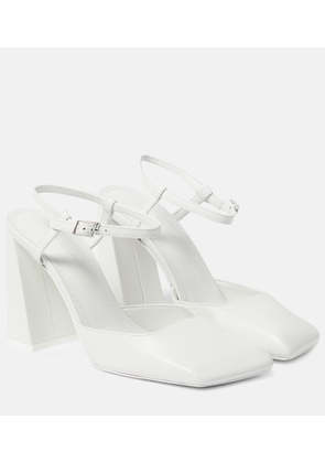 Amina Muaddi Charlotte 95 leather pumps