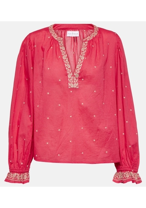 Velvet Ania embroidered cotton top