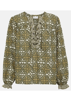 Velvet Audette printed cotton top