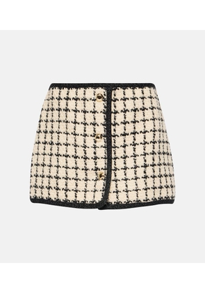 Miu Miu Checked wool-blend boucle miniskirt