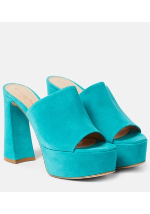 Gianvito Rossi Holly suede platform mules