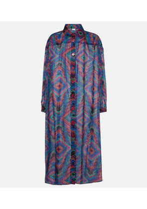 Eres Dj printed cotton voile shirt dress