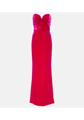 Rebecca Vallance Bernadette strapless velvet gown