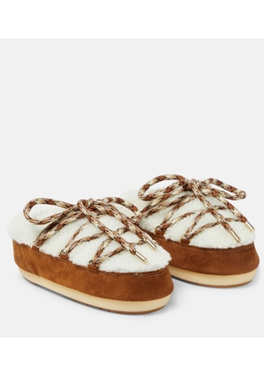 Moon Boot Suede-trimmed shearling mules