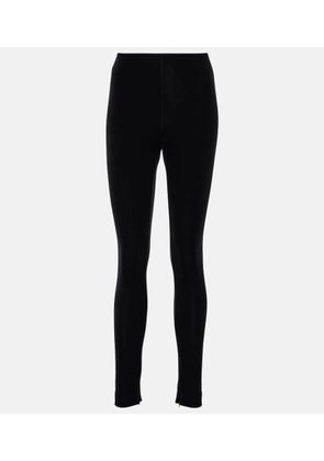 Wardrobe.NYC High-rise velvet leggings