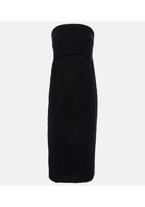 Wardrobe.NYC Strapless velvet midi dress