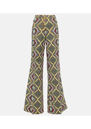 Etro Printed high-rise wide-leg jeans