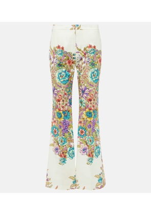 Etro Floral cotton-blend flared pants