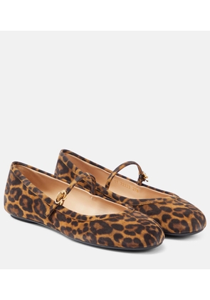 Gianvito Rossi Carla leopard-print suede ballet flats