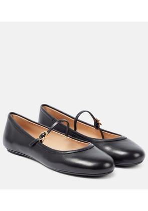 Gianvito Rossi Carla leather Mary Jane ballet flats
