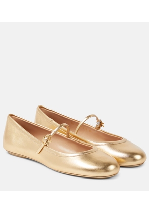 Gianvito Rossi Carla metallic leather ballet flats