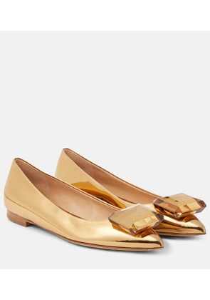 Gianvito Rossi Jaipur embellished leather ballet flats