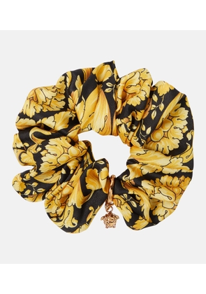 Versace Barocco embellished satin scrunchie