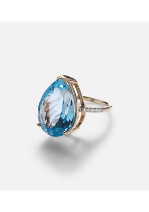 Mateo 14kt gold ring with topaz and diamonds