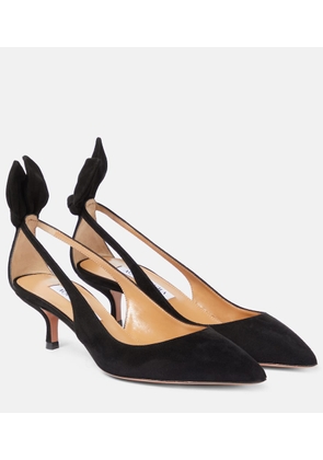 Aquazzura Bow Tie 50 suede pumps