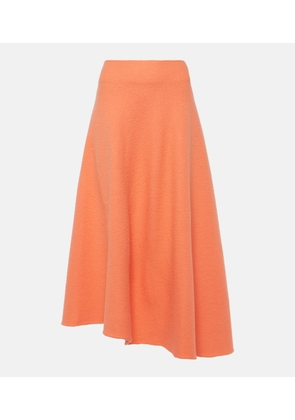Jil Sander High-rise asymmetric wool midi skirt