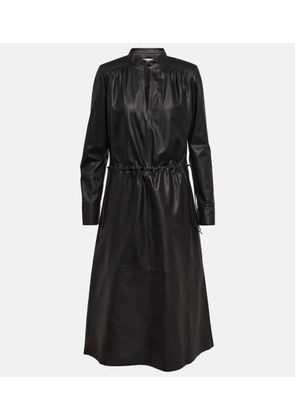 Yves Salomon Leather midi dress