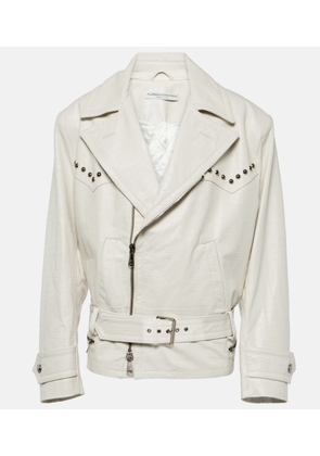 Alessandra Rich Croc-effect leather jacket