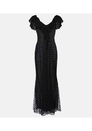 Alessandra Rich Bow-detail lace gown