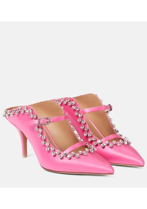Malone Souliers Gala embellished satin mules