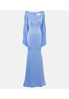 Alex Perry Caped crepe satin gown