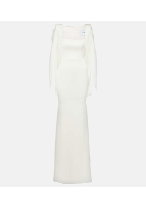 Alex Perry Bridal Portrait cape-detail satin gown