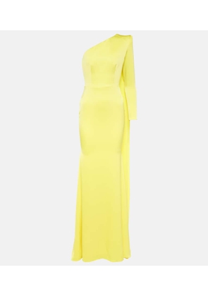 Alex Perry Caped one-shoulder satin gown