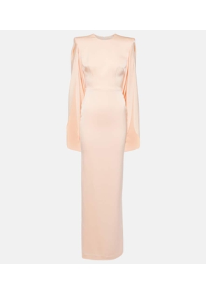 Alex Perry Caped crepe satin gown
