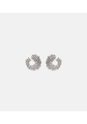 Ananya Scatter Edge 18kt white gold hoop earrings with diamonds