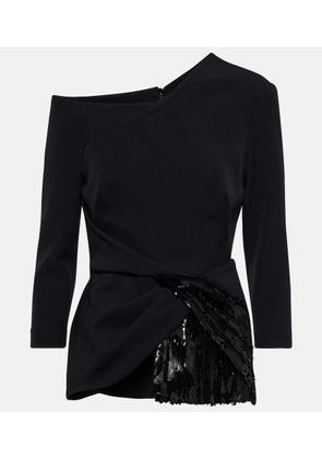Safiyaa Juah sequined asymmetric crepe top