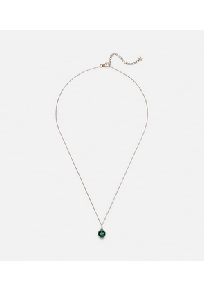 Mateo 14kt gold dot necklace with malachite and diamond