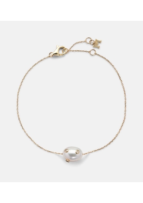 Mateo 14kt gold bracelet with Baroque pearl and diamonds