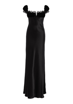 Rodarte Gathered Velvet and Silk-Satin Gown - Moda Operandi