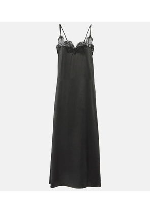 CO Lace-trimmed silk satin slip dress