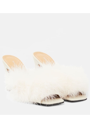 Maison Margiela Feather-embellished mules