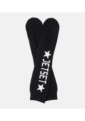 Jet Set Logo virgin wool mittens