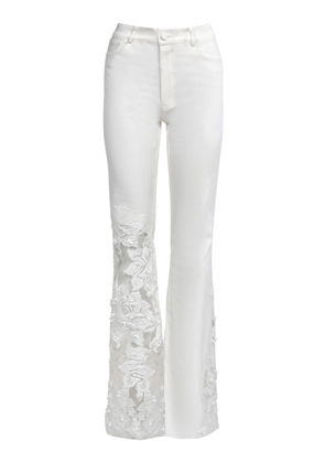 Francesca Miranda Gardenia Lace-Detailed Cotton Straight-Leg Pants - Moda Operandi