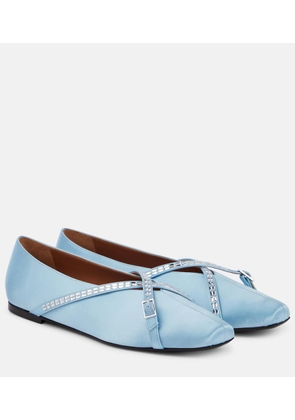 D'Accori Cara embellished satin ballet flats
