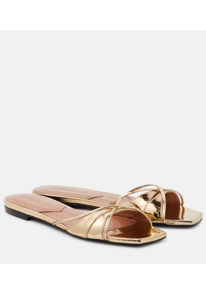 D'Accori Lust metallic leather slides