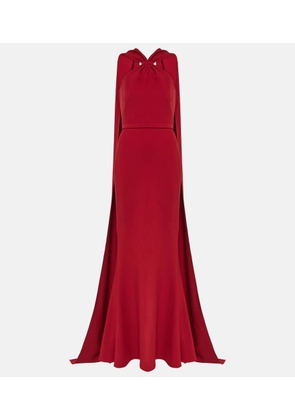Safiyaa Lilien halterneck crepe gown