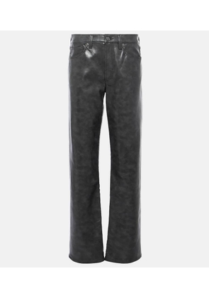 Agolde Sloane mid-rise leather straight pants