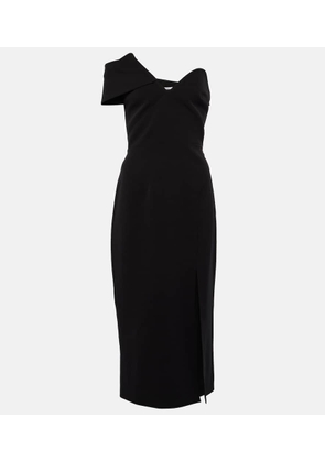 Safiyaa Asymmetric crepe midi dress