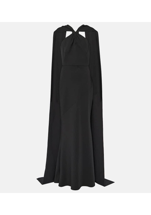 Safiyaa Lilien caped crepe gown