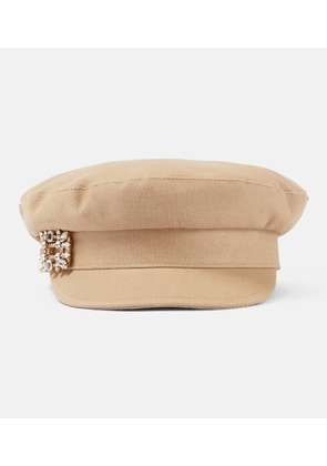 Roger Vivier Broche Vivier denim newsboy cap