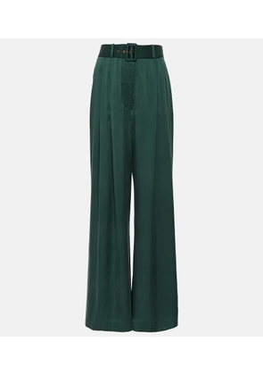 Zimmermann Tuck silk satin wide-leg pants